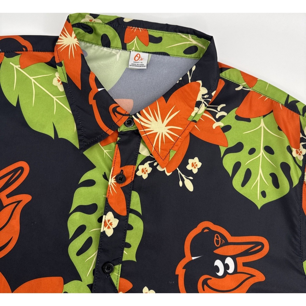 Baltimore Orioles Hawaiian Shirt Short Sleeve Adult XL MLB Tropical‎ Aloha